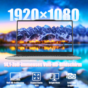Molegar 14,1" FHD Laptop, Intel N5095, 8GB RAM, 256GB SSD. Notebook