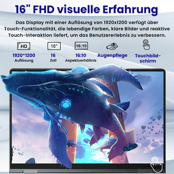 Monitor de 16 polegadas com resolução FHD 1920x1200, ideal para uma experiência visual nítida e deta.