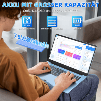 MENGHU 18,5 Zoll Laptop für Homeoffice & Alltag Windows 11 PRO Office 365 Notebook – Bild 3