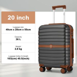 KONO Handgepäckkoffer Koffer Trolley ABS+PC Hartschalenkoffer