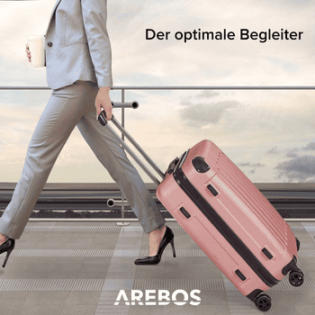 Arebos Kofferset Reisekoffer 4er Set Hartschalen Koffer Trolley S-M-L-XL-Set, 4 Rollen, , Teleskopstange – Bild 4