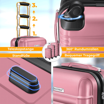 KESSER Kofferset, 4 Rollen, , 4tlg. Hartschalenkofferset Hartschalenkoffer Reisekoffer Set – Bild 3