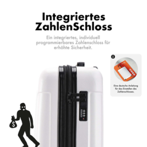 Flexot Hartschalen-Trolley F-3045 – Kofferset – ABS-Hartschale, 4 Rollen, Robuster und moderner Koffer mit vier 360° Rollen und Zahlenschloss