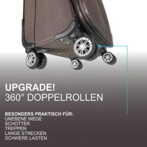 My Travel Bag Koffer 3090 Stoffkoffer 4-Rollen Trolley Reisekoffer Tasche Reisetasche, inkl. Dehnungsfuge und 360° Rolle