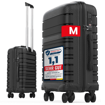 GENTOR Hartschalen-Trolley Koffer Reisekoffer Hartschalenkoffer Trolley Rollkoffer Handgepäck, 4 Rollen, PP Harteschalenkoffer & Reisekoffer