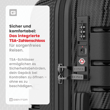 GENTOR Hartschalen-Trolley Koffer Reisekoffer Hartschalenkoffer Trolley Rollkoffer Handgepäck, 4 Rollen, PP Harteschalenkoffer & Reisekoffer – Bild 4
