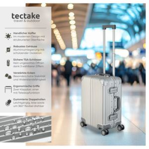 tectake Trolley Aluminium Boardtrolley, 4 Rollen, eloxierte Aluminiumlegierung