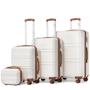 KONO Kofferset 4-teiliges Reiseset, ABS-Hartschalenkoffer + Kosmetikkoffer,