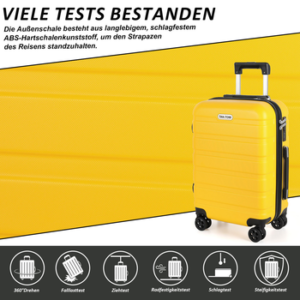 TAN.TOMI Handgepäckkoffer Koffer Hartschale Leicht Reisekoffer ABS Geräumig Haltbar, 4 Rollen, Trolley Handgepäck Große Kapazität mit 4 Rollen und Zahlenschloss