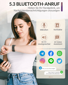 SWGOTA Smartwatch Damen mit Bluetooth-Anruf,1.43 Zoll AMOLED Display Smartwatch , IP68 Fitness Uhr mit Herzfrequenz/Blutdruck/SpO2/Schlafmonitor