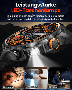 SWGOTA[LTG_SITE_PHONE]mAh Akku 1.91" AMOLED-Display Militär Smartwatch für Herren Smartwatch Herren Fur Fitnessuhr, IP68 wasserdicht, SpO2-/Herzfrequenz-/Schlafüberwachung für Android und iOS
