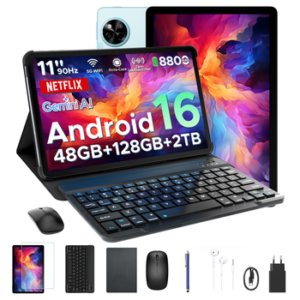 POCKAM P11 Android 16 Tablet mit Tastatur, Stift, Maus, 11 Zoll, 8800mAh Tablet