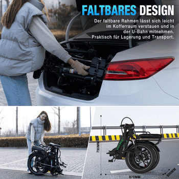 HITWAY E-Bike Faltrad 20*3,0 zoll Elektrofahrrad Pedelec mit 36V15,6Ah Akku, 7 Gang shimano shimano Schaltwerk, Kettenschaltung, Heckmotor, 561,6 Wh, Klappfahrrad E Mountainbike für Damen u. Herren