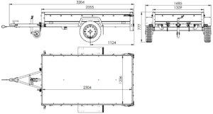 Anhänger Pkw 230×125 Garden Trailer 230 KIPP Unitrailer 750 kg mit Stützrad, Hochplane und Hochspriegel-Neu