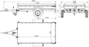 Faltbarer Anhänger Garden Trailer 230 KIPP mit zusätzlichen Bordwänden, Stützrad und Flachplane-Neu